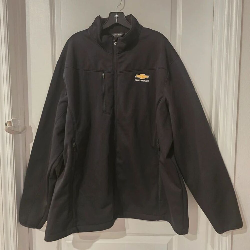 Eddie Bauer Chevrolet Black Full Zip Softshell Jacket Men’s 4XL Tall Embroidered